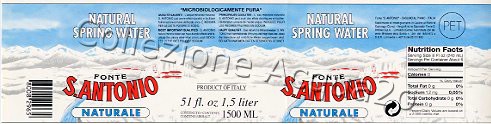 Fonte S. Antonio (analisi 1996) Exp "serie paesaggio invernale" pet Nat 1,5 L + 0, 5 L