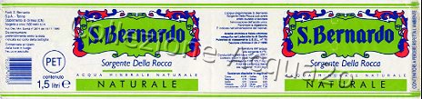 S. Bernardo, Sorgente della Rocca (analisi 1990) pet Nat 1,5 L