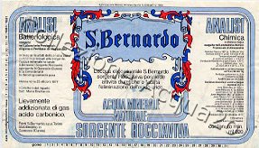 S.Bernardo, Sorgente Rocciaviva (analisi 1997) vetro Leg Friz 0,92 L
