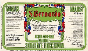 S.Bernardo, Sorgente Rocciaviva (analisi 1997) vetro Nat 0,92 L