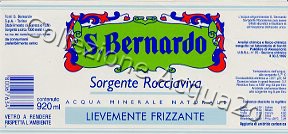 S. Bernardo, Sorgente Rocciaviva (analisi 1992) vetro Leg Friz 0,92 L