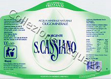 Sorgente S.Cassiano (analisi 2003) vetro verde tappo a vite LegFriz 1,0 L [090405]