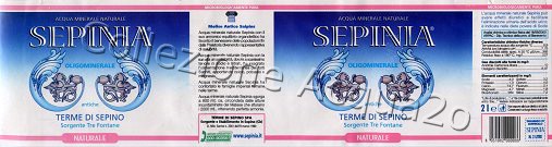 Sepinia, Sorgente Tre Fontane (analisi 2000) pet Nat 2,0 L