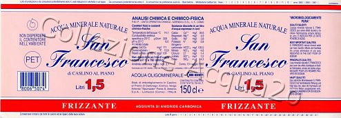 San Francesco (1997) -scritte blu su fondo rosa- pet Nat 1,5 L