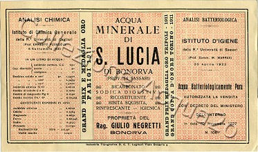 S.LUCIA di Bonorba (analisi 1927) VE Nat ? L   [250208]