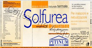 Solfurea Sorgente di Certalto (analisi 2001) -per inalazioni e nebulizzazioni-  VE Nat 1,0 L   [130902]