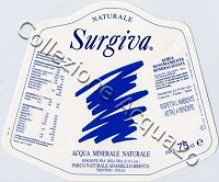 Surgiva (1997) -etichetta trapezoidale- vetro  Nat 0,75 L + 0,5 L + 0,25 L