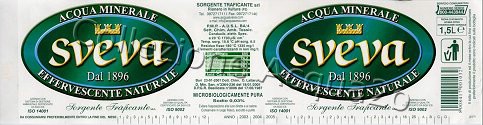 Sveva (analisi 2001) "etichetta con analiti evidenziati in verde e sodio 0,03%" pet Nat 1,5 L