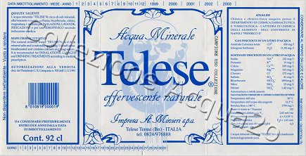 Telese (analisi 1999) vetro Nat 0,92 L + 0,23 L
