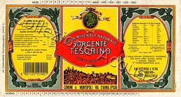 Sorgente Tesorino (analisi 1997) "Da consumarsi preferibilmente entro il" VE Nat 0,92 L