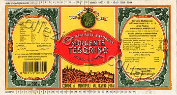 Sorgente Tesorino (analisi 1989) "Data imbottigliamento" VE Nat 0,92 L