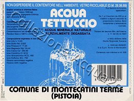 Acqua Tettuccio (analisi 1998) vetro Parz Degas 0,93 L