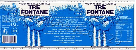 Tre Fontane (analisi 1992) pet Friz 1,5 L + 0,5 L