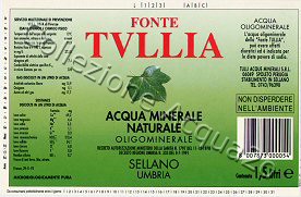 Fonte Tullia (analisi 1992) -fondo verde- pet Nat 1,5 L
