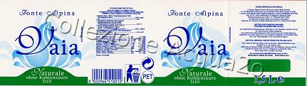 Vaia Fonte Alpina (analisi 1999) pet Nat 1,5 L + 0,5 L