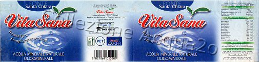 Vita Sana, Fonte Santa Chiara (analisi 2003) PET Nat 1,5 L